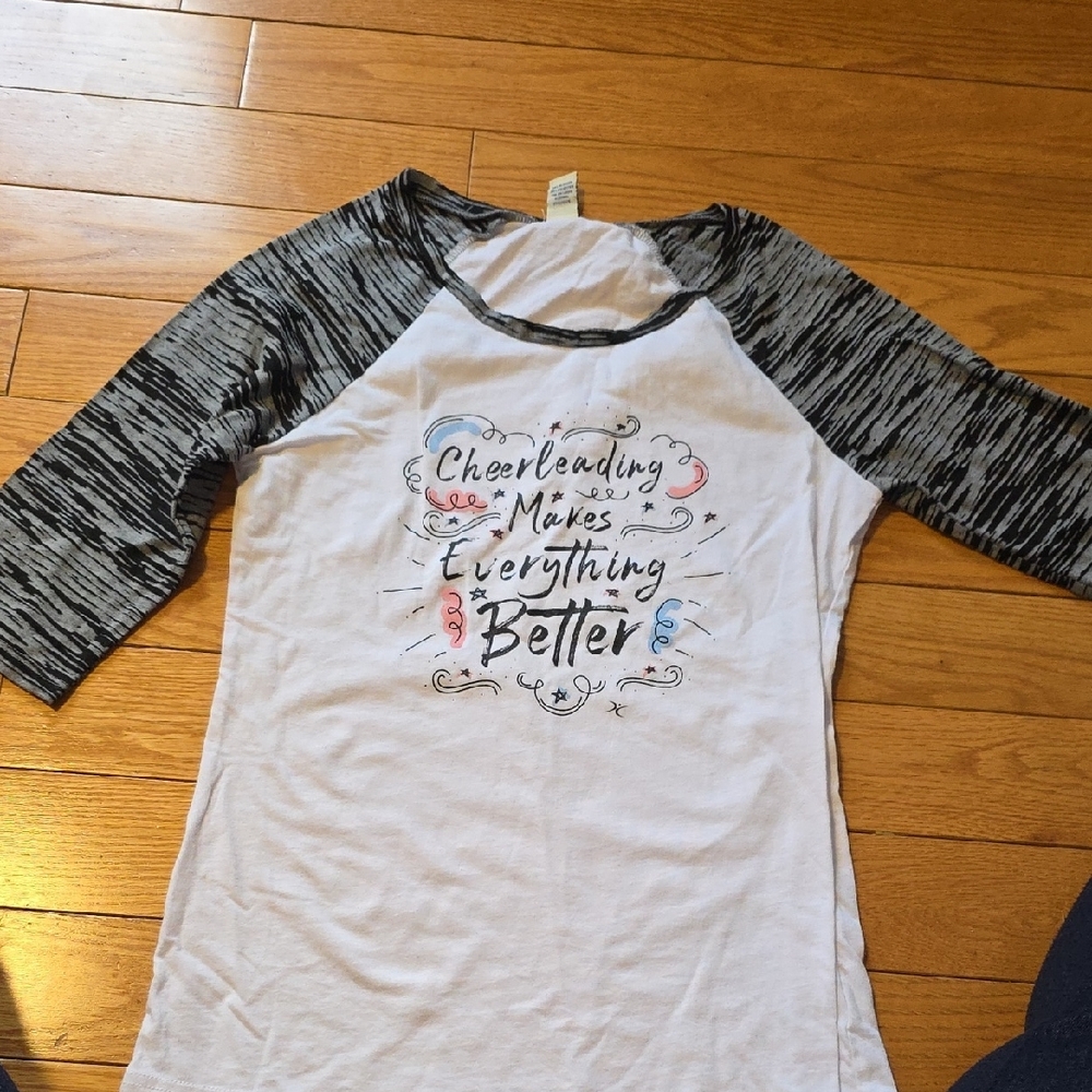 Women Raglan Sleeve Cheerleading Shirt